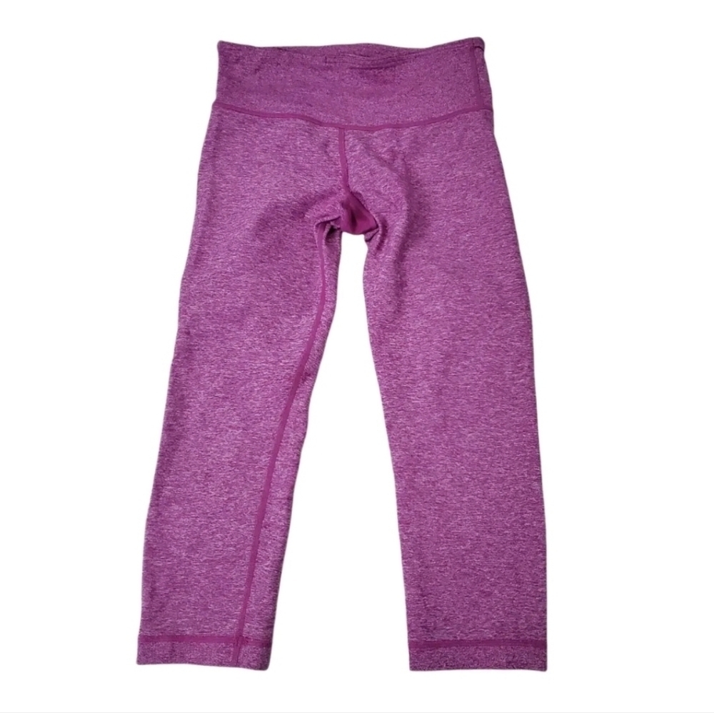 Lululemon Wunder Under Crop Heathered Paris Pink Leggings yoga Leggings size 6